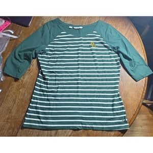 Womens BAYLOR BEARS UNIVERSITY 3/4 Sleeve Stripe Shirt Cutter And Buck